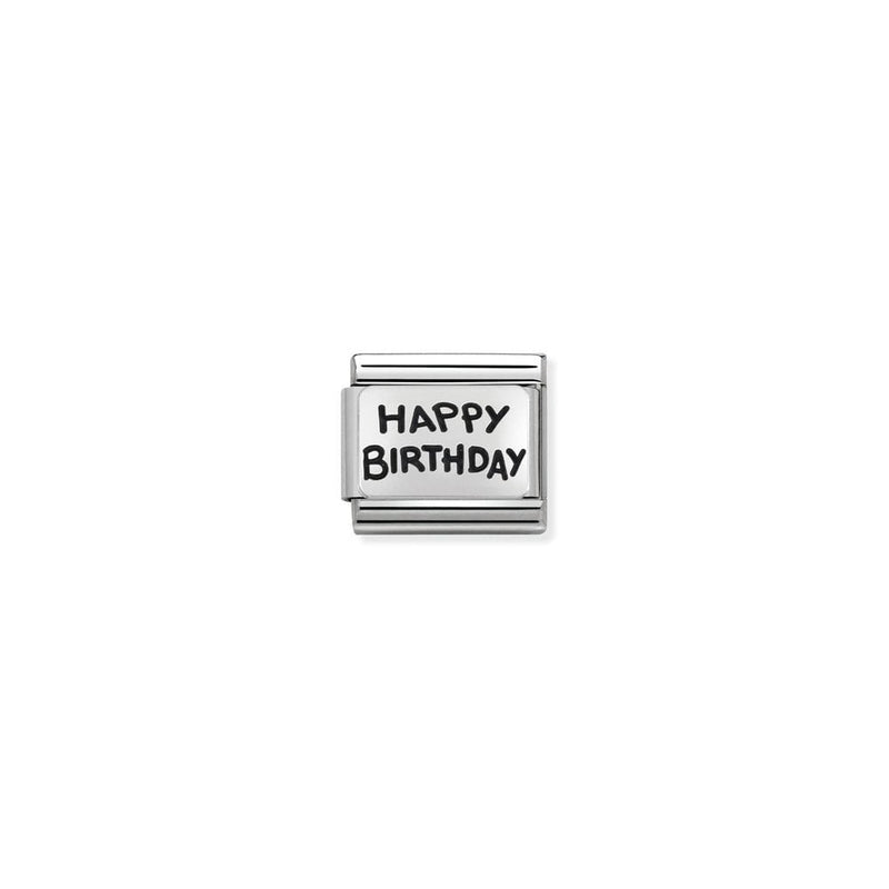 Composable Classic PLATES OXIDIZED steel and 925 sterling silver 41 HAPPY BIRTHDAY