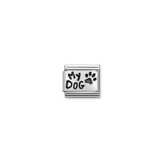 Composable Classic PLATES OXIDIZED steel and 925 sterling silver 35 MY DOG