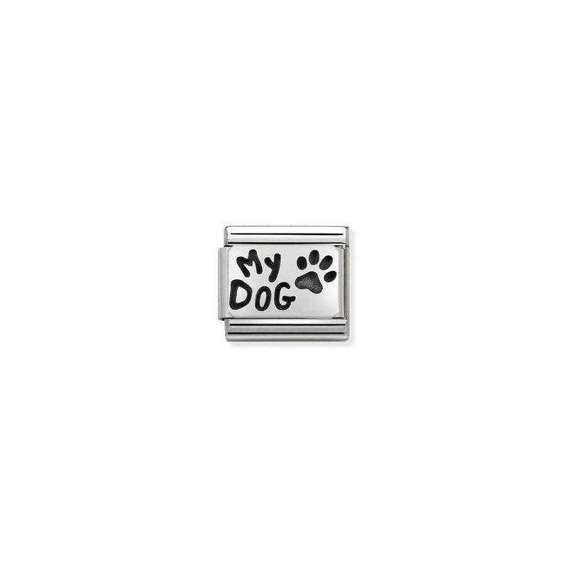 Composable Classic PLATES OXIDIZED steel and 925 sterling silver 35 MY DOG