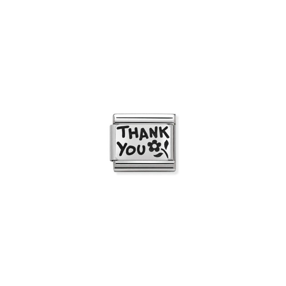 Composable Classic PLATES OXIDIZED steel and 925 sterling silver 42 THANK YOU