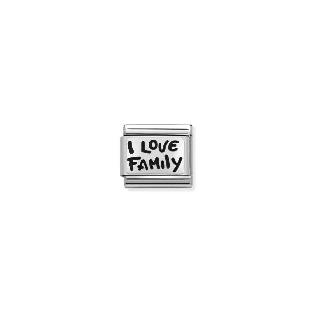 Composable Classic PLATES OXIDIZED steel and 925 sterling silver 34 I LOVE FAMILY