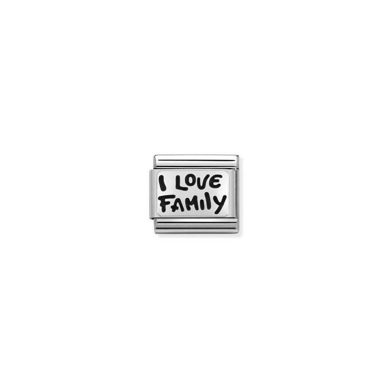 Composable Classic PLATES OXIDIZED steel and 925 sterling silver 34 I LOVE FAMILY