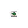 Composable Classic CZ, FACETED LEFT DROP in steel and 9k rose gold 004 GREEN