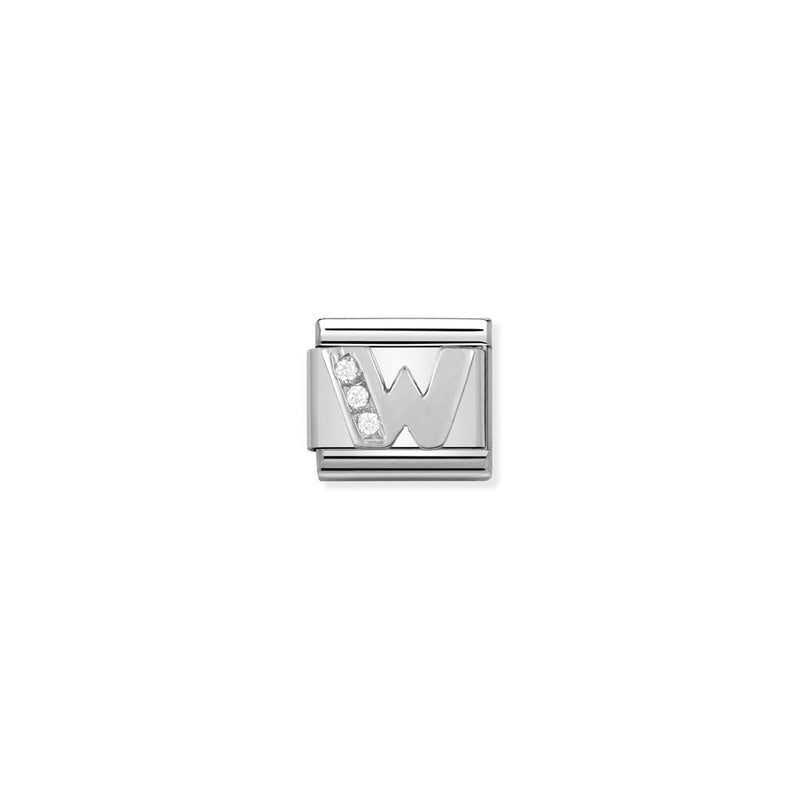 Composable Classic ALPHABETH stainless steel, Cub, zirc and 925 sterling silver 23 W