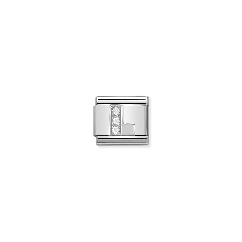 Composable Classic ALPHABET stainless steel, Cub, zirc and 925 sterling silver 12 L