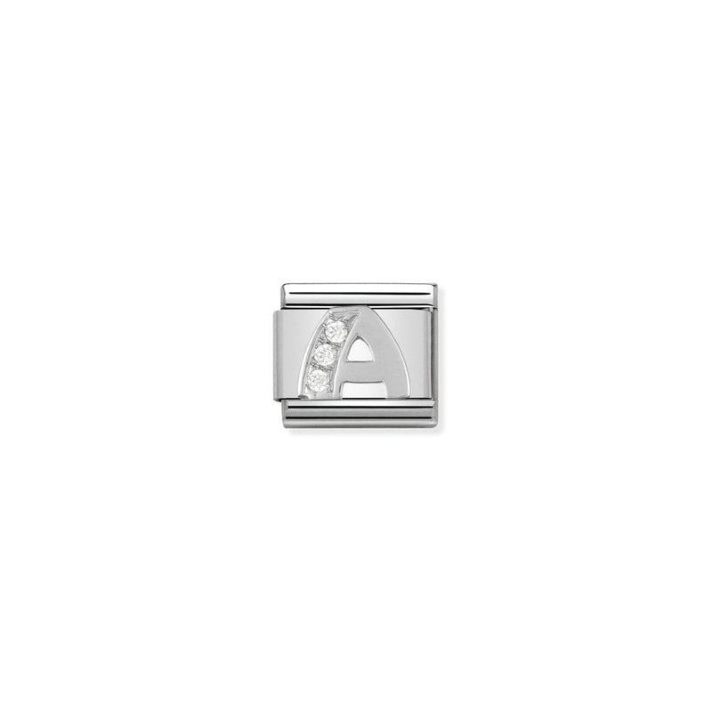 Composable Classic ALPHABETH stainless steel, Cub, zirc and 925 sterling silver 01 A