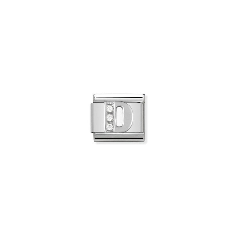 Composable Classic ALPHABETH stainless steel, Cub, zirc and 925 sterling silver 04 D