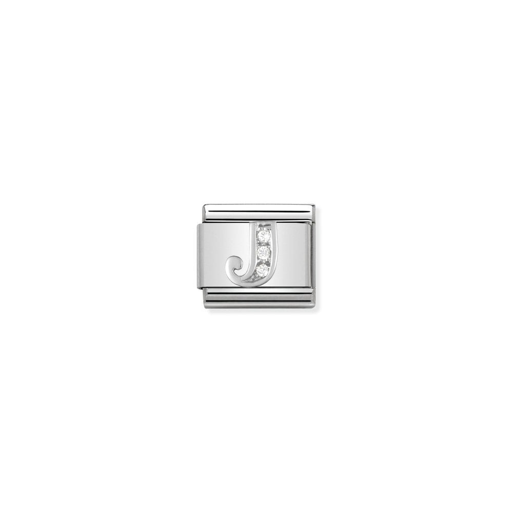 Composable Classic ALPHABETH stainless steel, Cub, zirc and 925 sterling silver 10 J