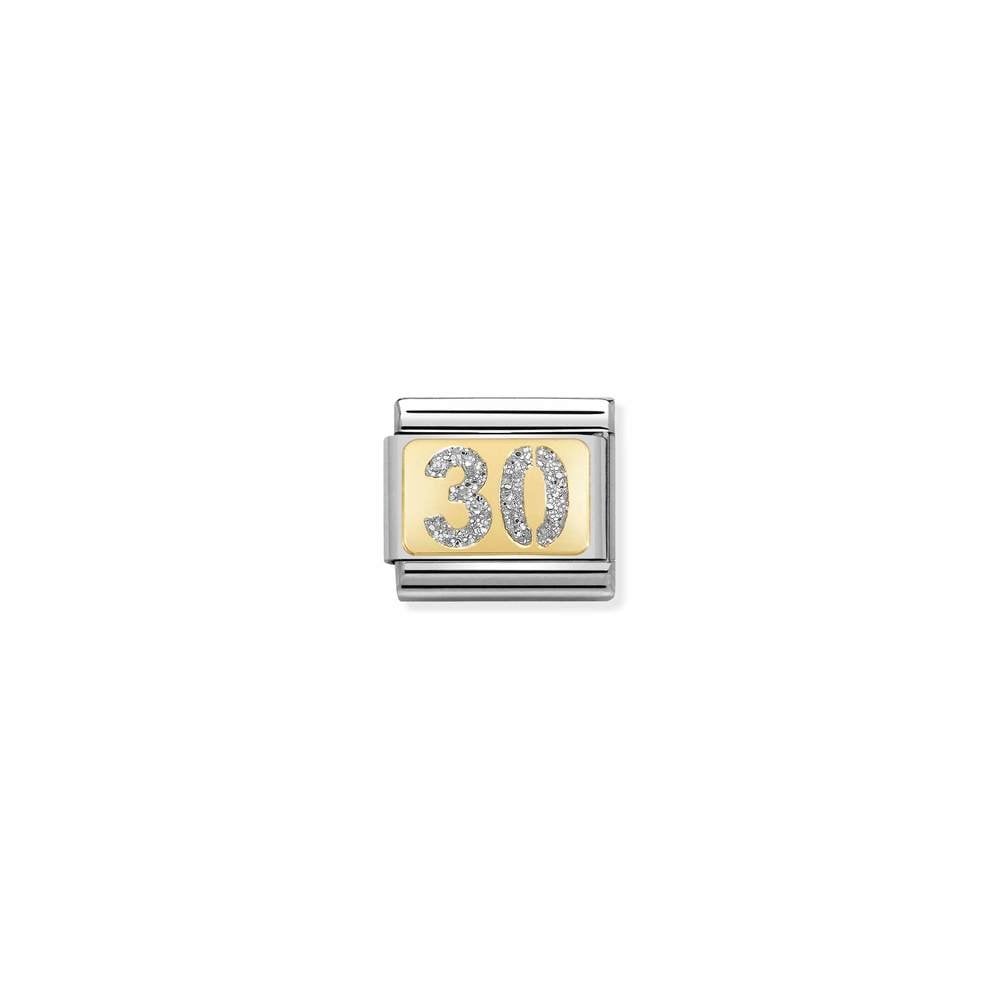 Composable Classic GLITTER PLATES in steel, enamel and bonded yellow gold 03 30 SILVER