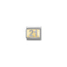 Composable Classic GLITTER PLATES in steel, enamel and bonded yellow gold 02 21 SILVER