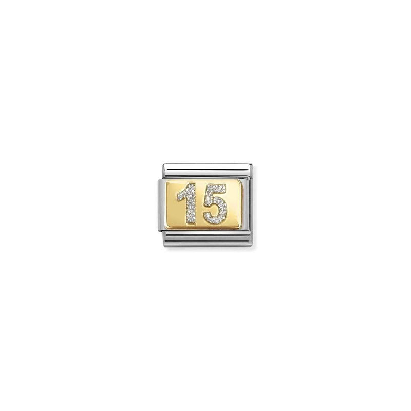 Composable Classic GLITTER PLATES in steel, enamel and bonded yellow gold 07 15 SILVER