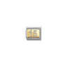 Composable Classic GLITTER PLATES in steel, enamel and bonded yellow gold 07 15 SILVER