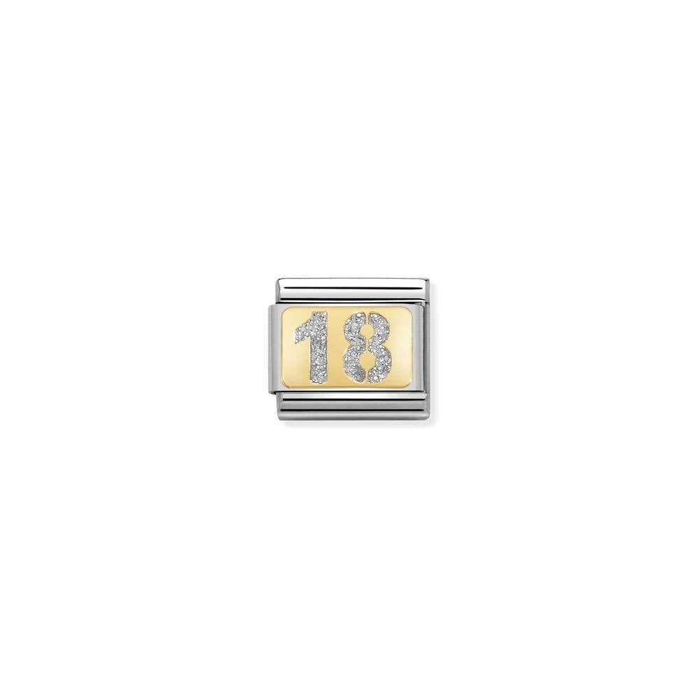 Composable Classic GLITTER PLATES in steel, enamel and bonded yellow gold 01 18 SILVER