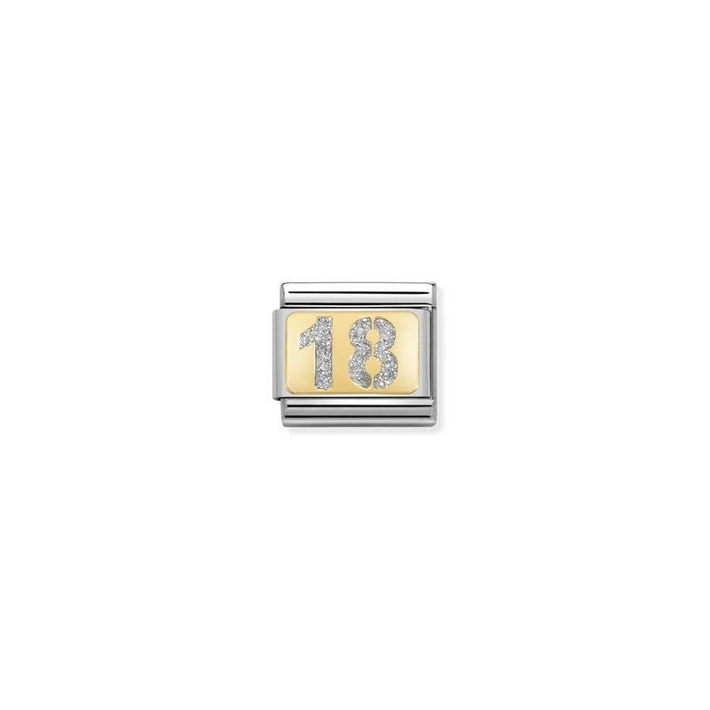 Composable Classic GLITTER PLATES in steel, enamel and bonded yellow gold 01 18 SILVER