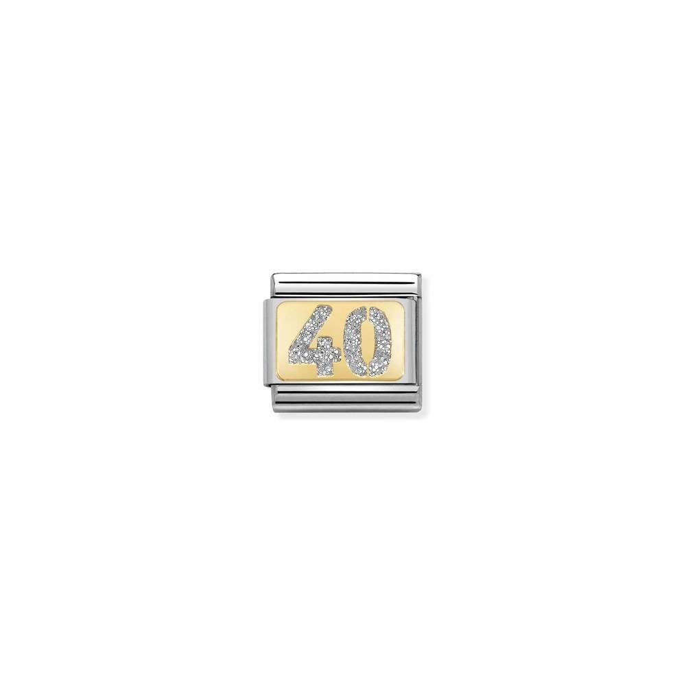 Composable Classic GLITTER PLATES in steel, enamel and bonded yellow gold 04 40 SILVER