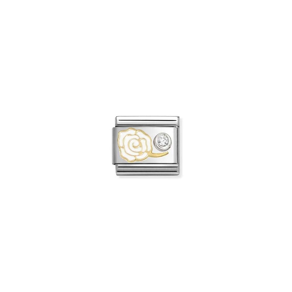 Composable Classic SYMBOLS steel, enamel, 18k gold, 925 silver and CZ 07 WHITE rose cz WHITE
