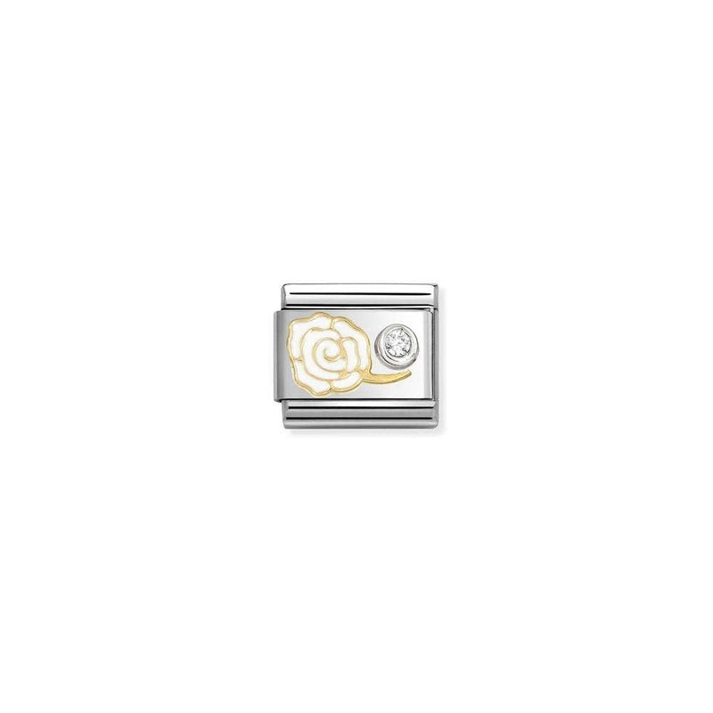 Composable Classic SYMBOLS steel, enamel, 18k gold, 925 silver and CZ 07 WHITE rose cz WHITE