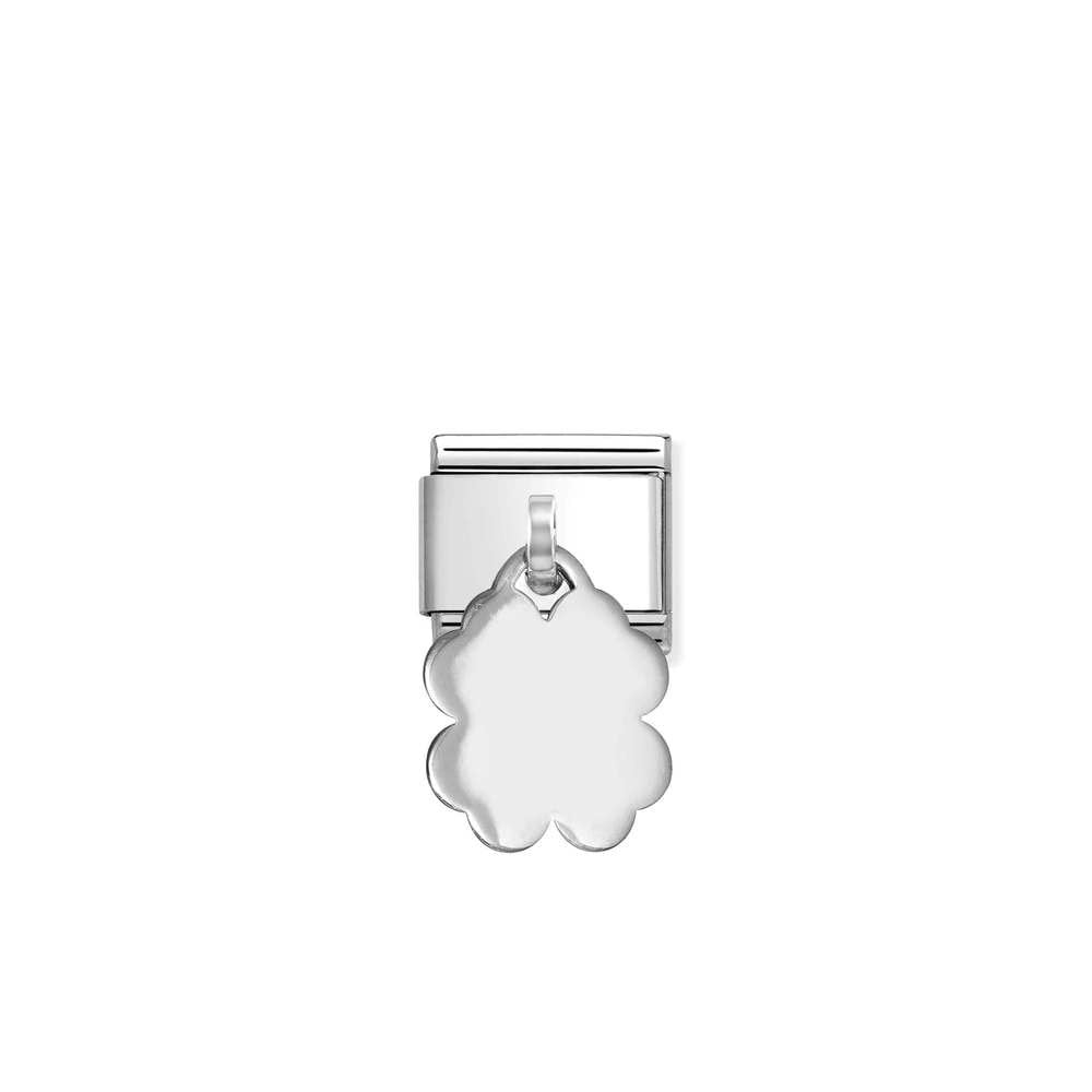 Composable Classic CHARMS PLATES steel and 925 sterling silver 12 Fourleaf clover pendant