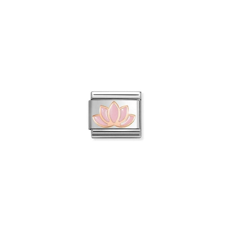 Composable Classic SYMBOLS steel, enamel and 9k rose gold 44 Rose lotus flower