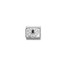 Composable Classic SYMBOLS in steel, enamel, silver 925 and CZ 09 Heart padlock WHITE