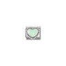 Composable Classic SYMBOLS in stainless steel, enamel and 925 sterling silver 35 Pastel green raised heart