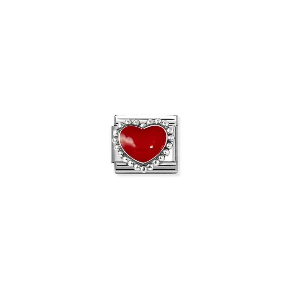 Composable Classic SYMBOLS in stainless steel, enamel and 925 sterling silver 39 Red raised heart