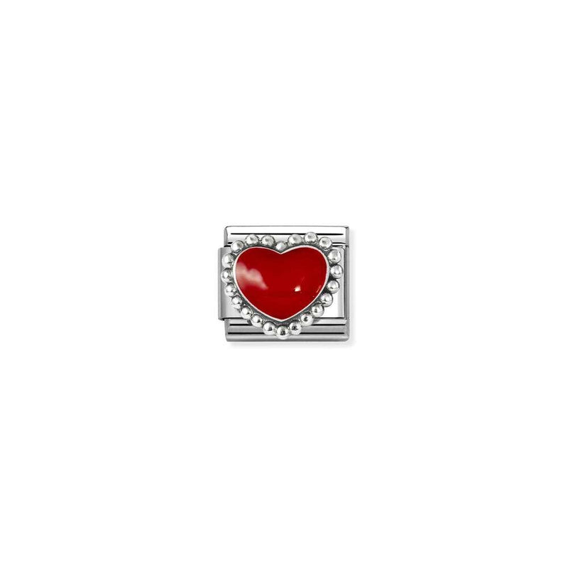 Composable Classic SYMBOLS in stainless steel, enamel and 925 sterling silver 39 Red raised heart