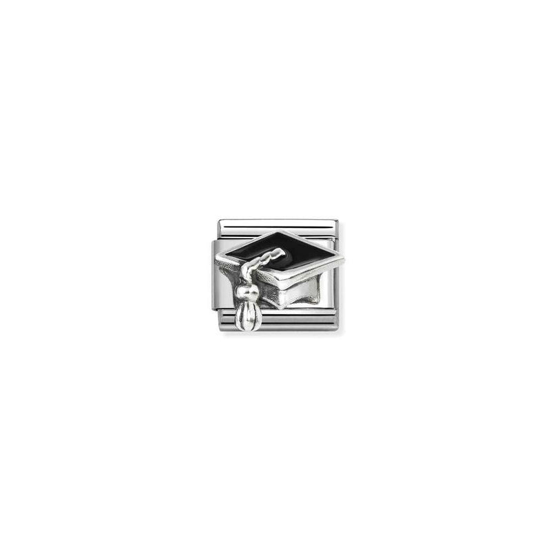 Composable Classic SYMBOLS in stainless steel, enamel and 925 sterling silver 32 Black graduation hat
