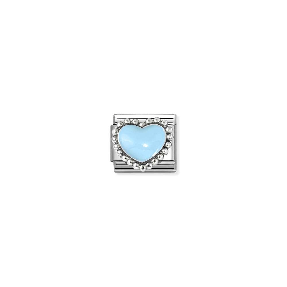 Composable Classic SYMBOLS in stainless steel, enamel and 925 sterling silver 34 Blue raised heart