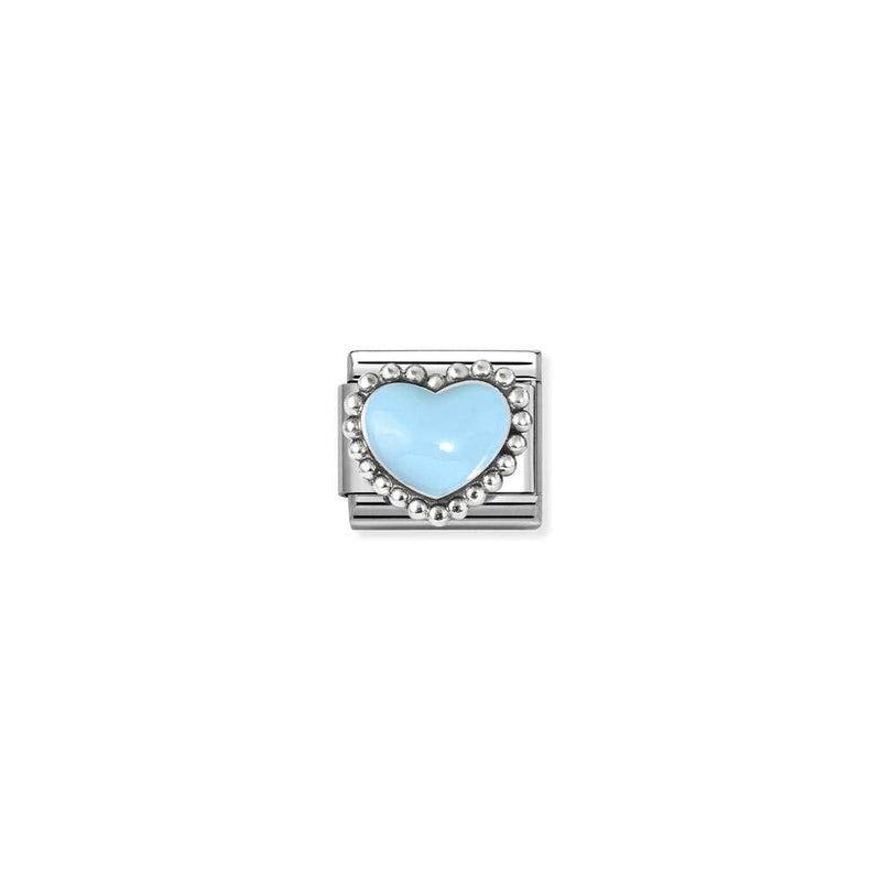 Composable Classic SYMBOLS in stainless steel, enamel and 925 sterling silver 34 Blue raised heart