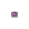 Composable FACETED CZ, steel with OXIDIZED OVAL BEADED RICH SETTING 925 silver 030 FUCHSIA
