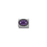 Composable FACETED CZ, steel with OXIDIZED OVAL BEADED RICH SETTING 925 silver 001 PURPLE