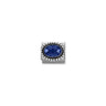 Composable FACETED CZ, steel with OXIDIZED OVAL BEADED RICH SETTING 925 silver 007 BLUE