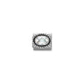 Composable FACETED CZ, steel with OXIDIZED OVAL BEADED RICH SETTING 925 silver 010 White