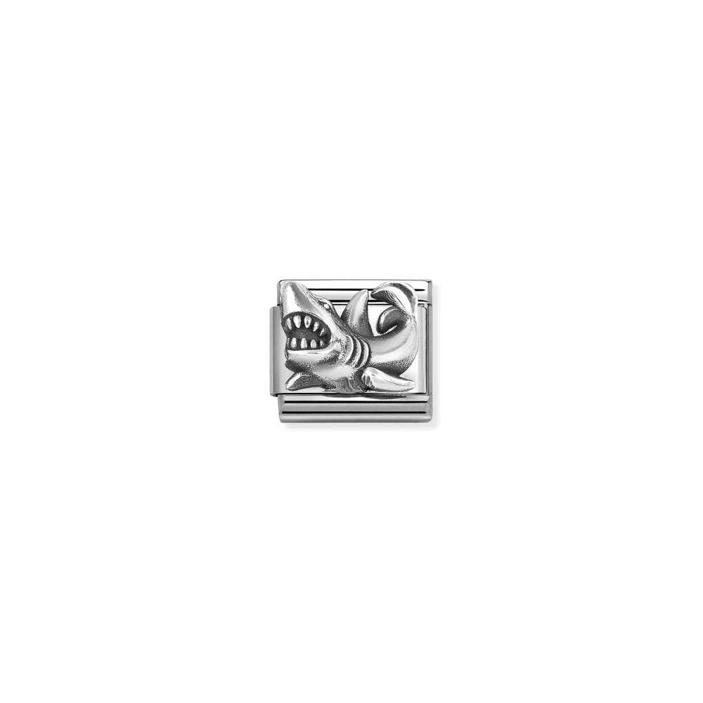Composable Classic OXIDIZED SYMBOLS in st,steel and 925 sterling silver 87 Shark