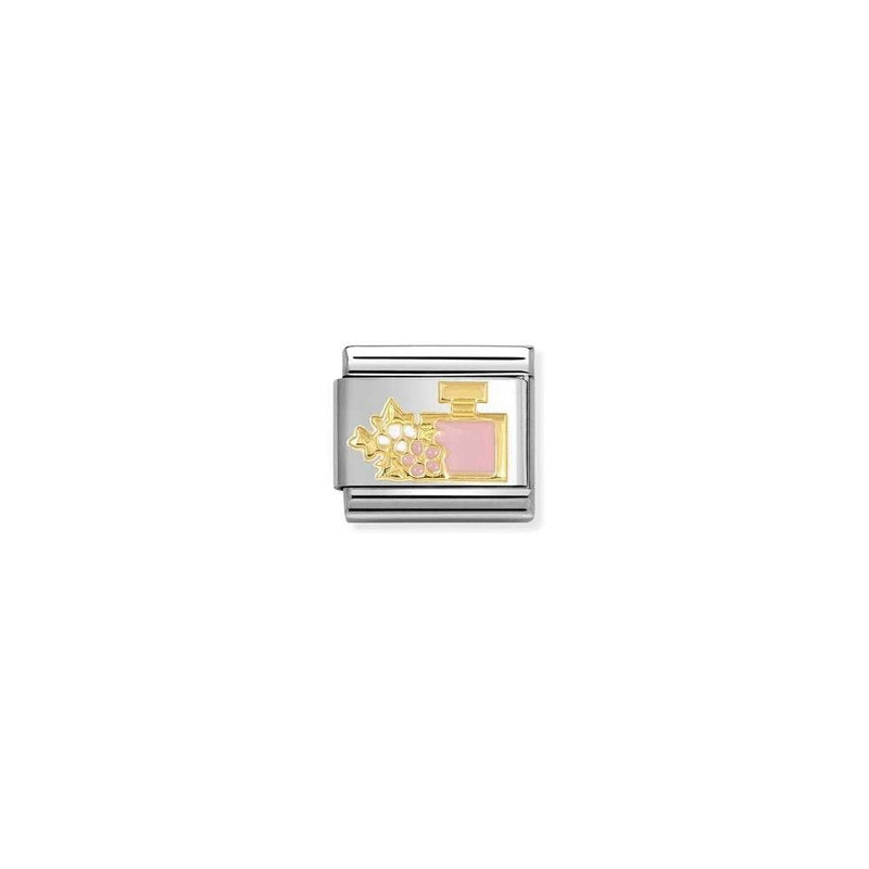 Composable Classic SYMBOLS steel, enamel and bonded yellow gold 93 Perfume with flower Rose WHITE