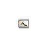 Composable Classic SYMBOLS steel, enamel and bonded yellow gold 95 Shoe with flower BLACK