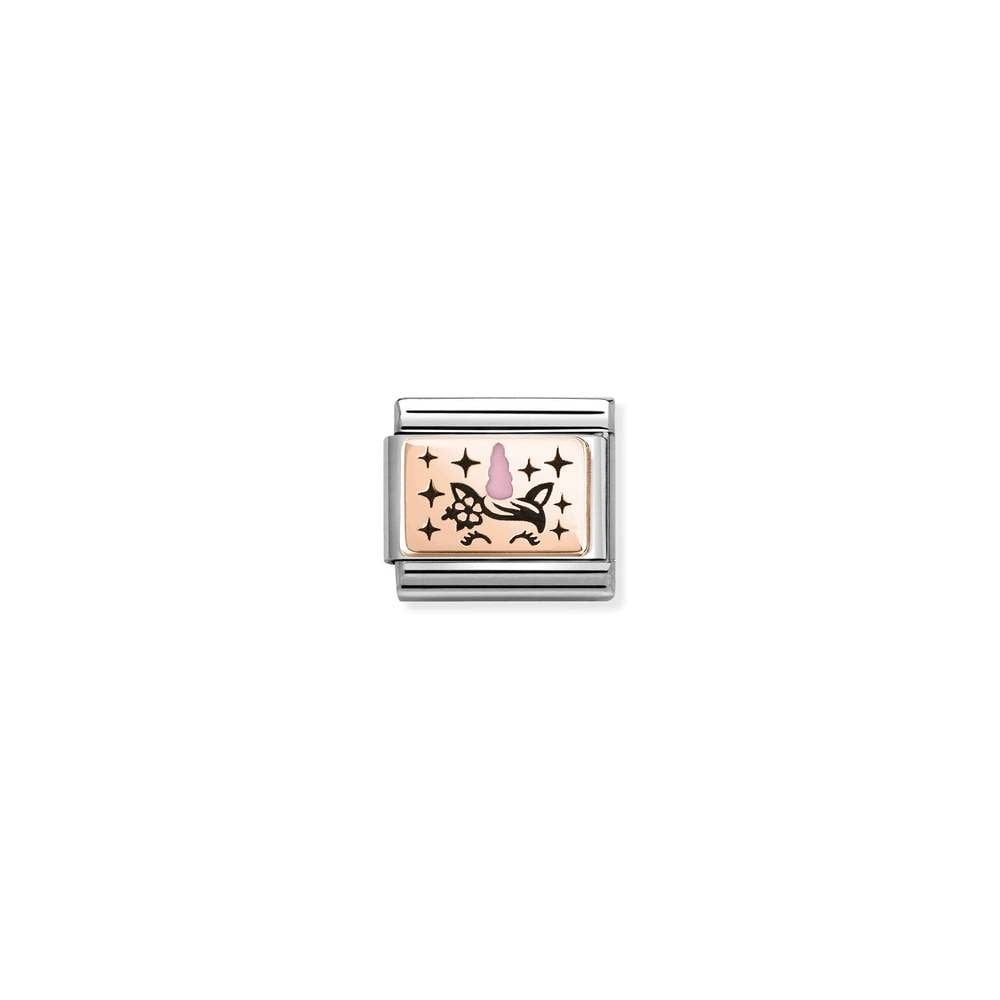 Composable Classic PLATES IC steel, enamel and bonded rose gold 03 Rose unicorn