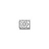Composable CL SYMBOLS steel, Cz and 925 sterling silver RICH 06 WHITE daisy