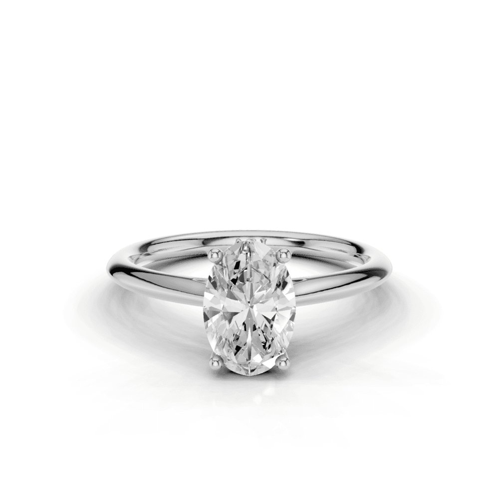 Daisy Oval Cut Floral Diamond Solitaire Ring