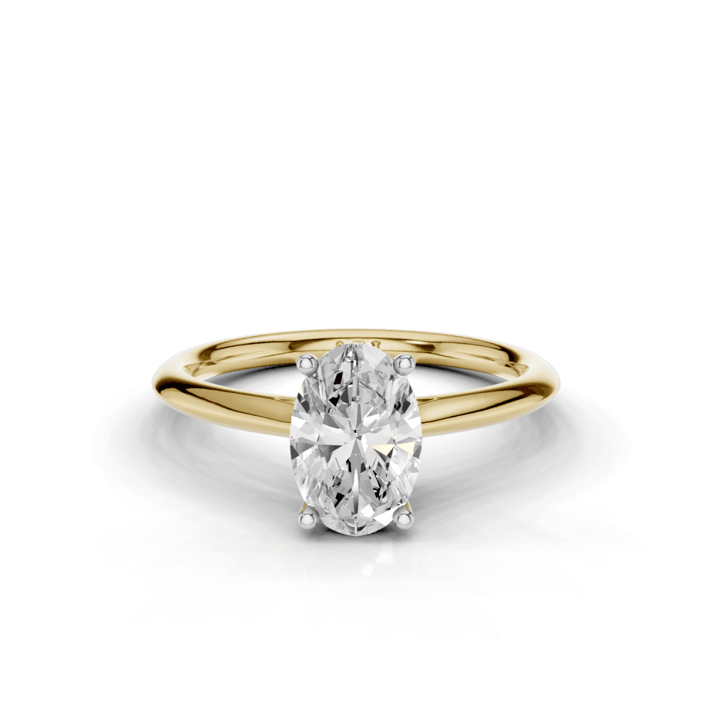 Daisy Oval Cut Floral Diamond Solitaire Ring