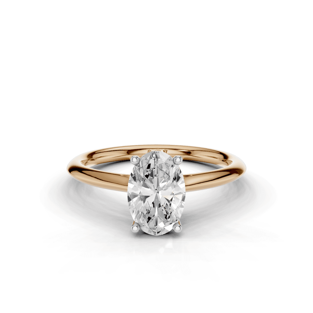 Daisy Oval Cut Floral Diamond Solitaire Ring