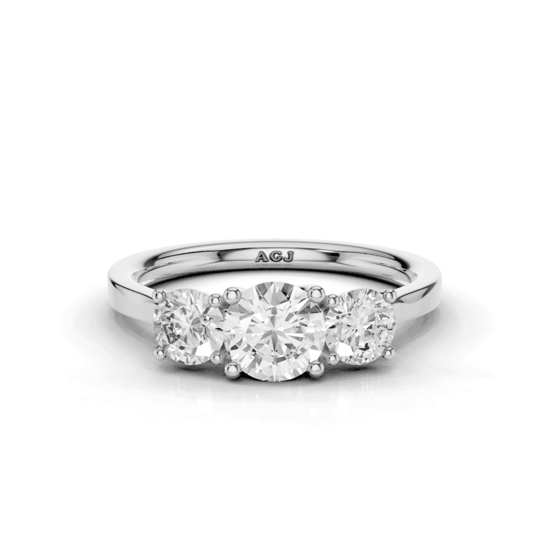 Honeysuckle Round Cut Diamond Trilogy Ring