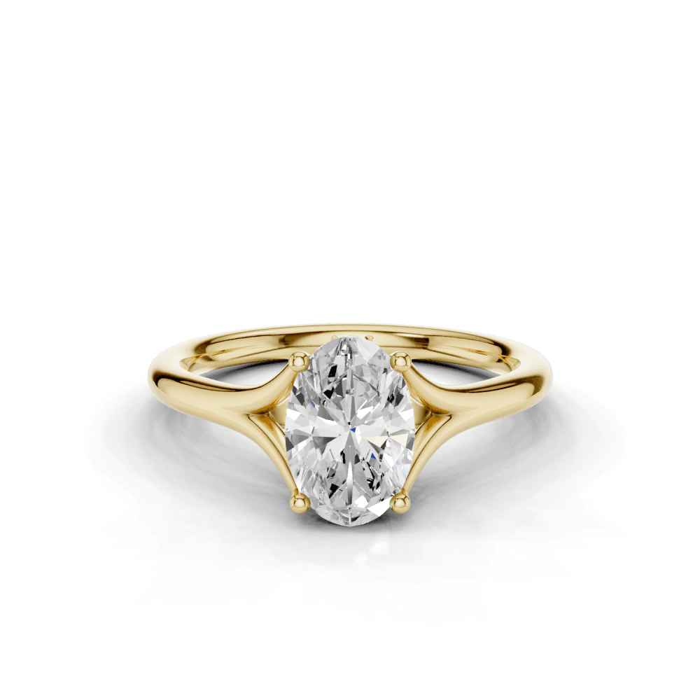 Iris Oval Cut Diamond Split Shank Solitaire Ring