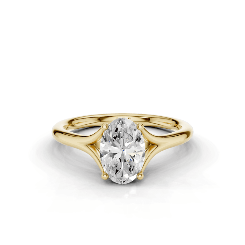 Iris Oval Cut Diamond Split Shank Solitaire Ring