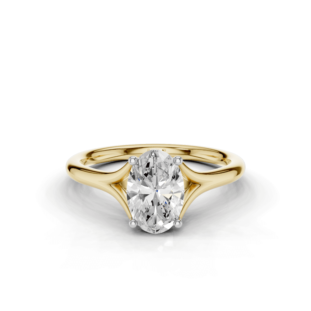 Iris Oval Cut Diamond Split Shank Solitaire Ring