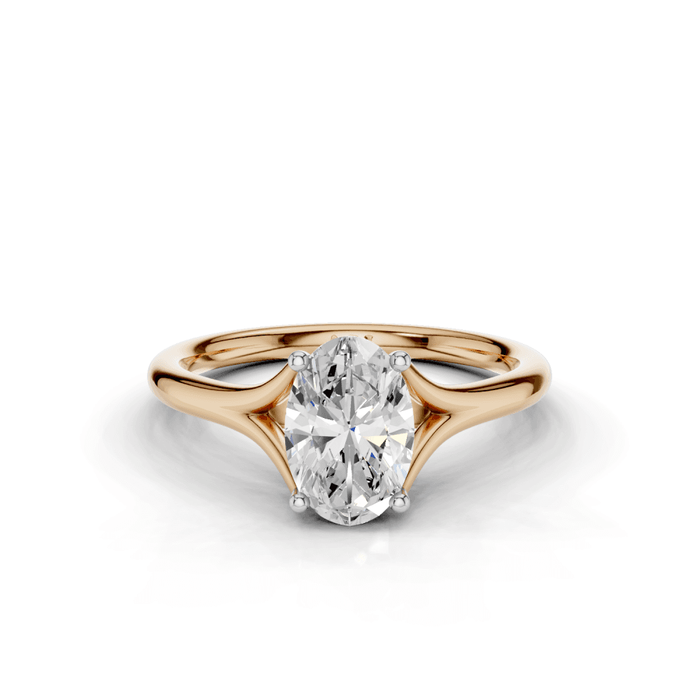 Iris Oval Cut Diamond Split Shank Solitaire Ring