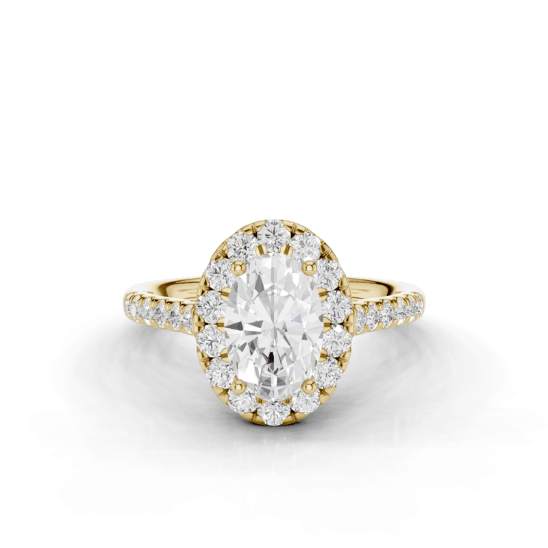 Sunflower Oval Cut Diamond Halo Ring