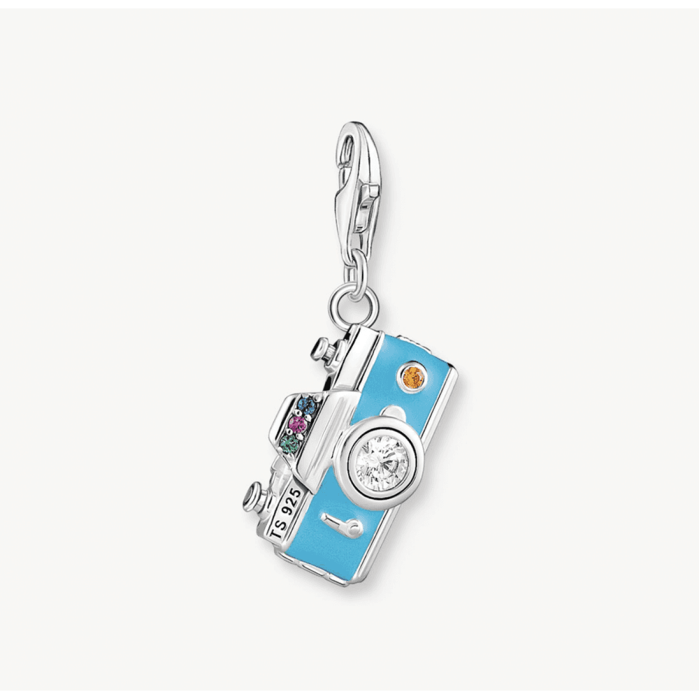Charm Pendant Turquoise Retro Camera Silver