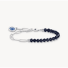 Silver Charm Bracelet with Imitation Sandstone Beads and Coin